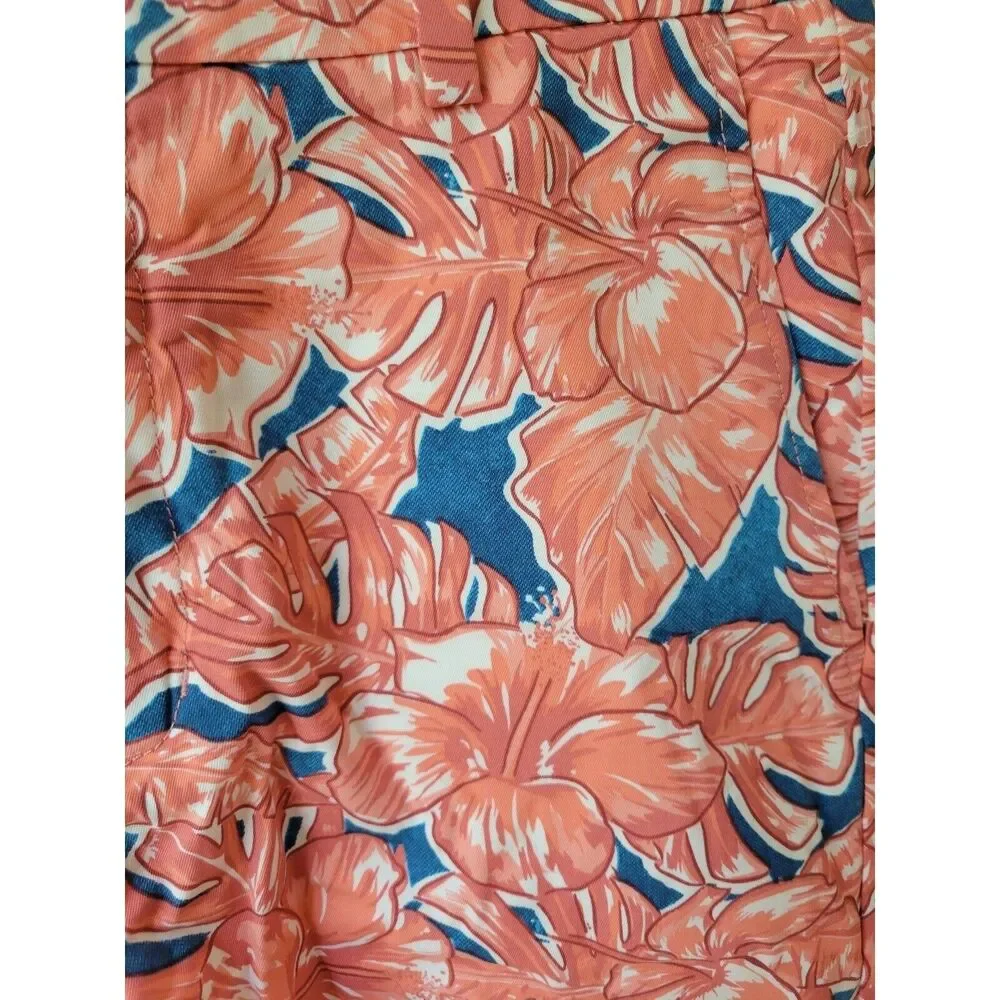 New men's size 32 Vineyard vines pink hibiscus pattern breaker shorts Bermuda